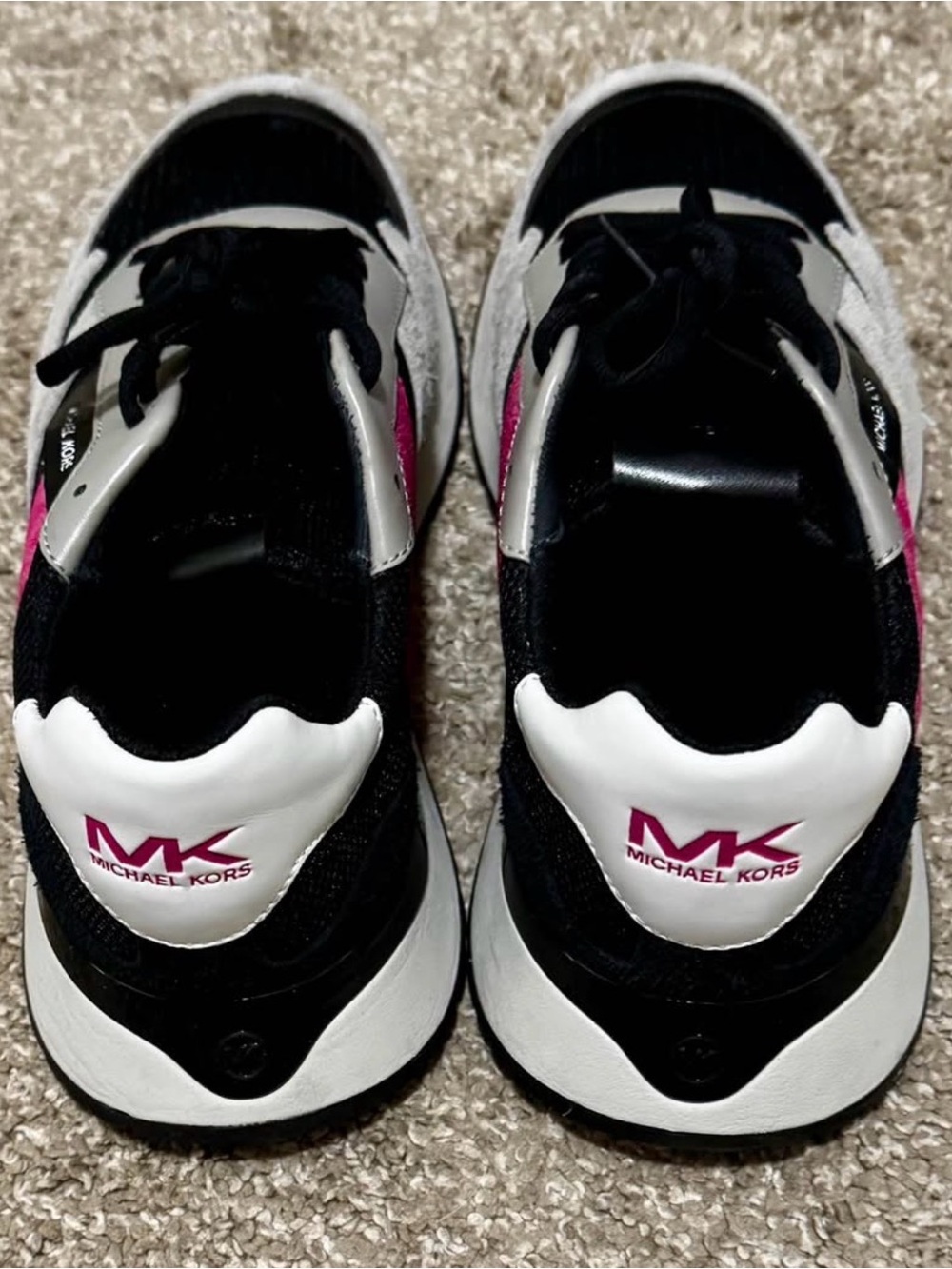 Michael Kors Black, Gray & Pink Logo-Trim Sneakers - Picture 4 of 5